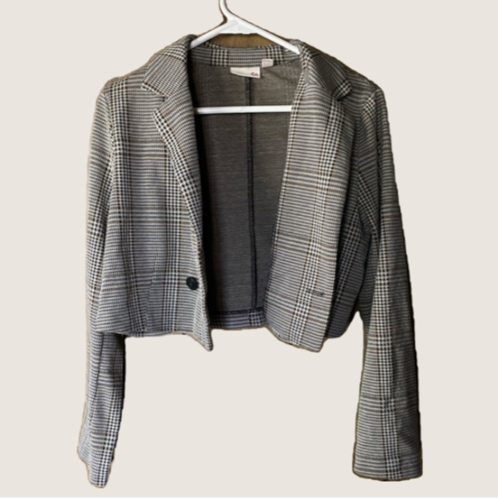 Cropped Plaid Waist Coat